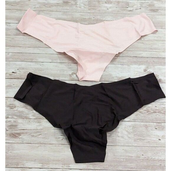 JOJOE Womens Size Medium Black & Blush Brazilian Briefs Panties Pack Of 2 - Picture 4 of 7